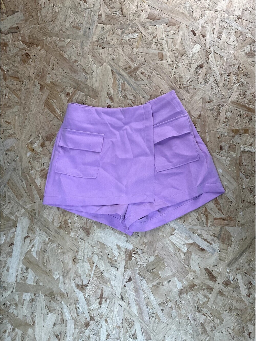 Love Tree Purple Skort Womens Size Small Cargo Pocket Wrap Front Mini Shorts